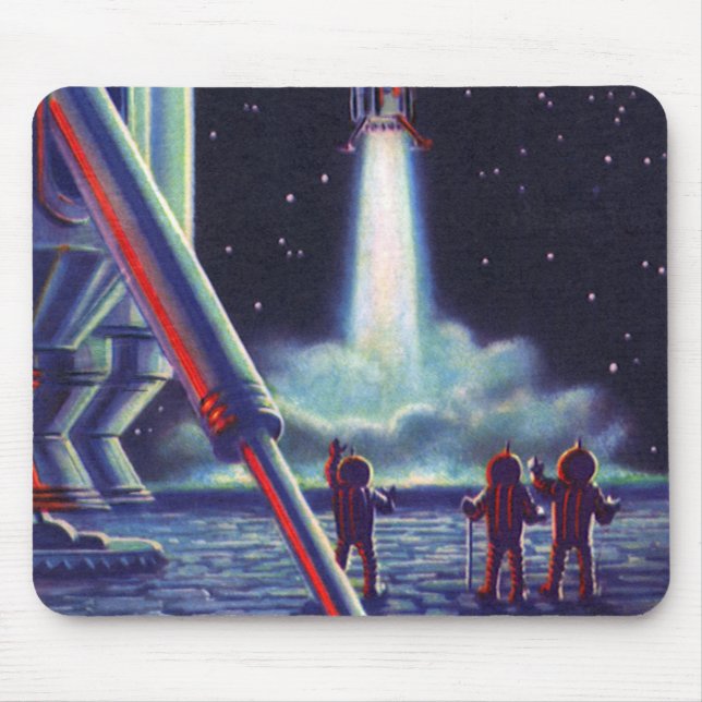 Mousepad Alienígenas de Ficção Científica Vintage Onda para (Frente)
