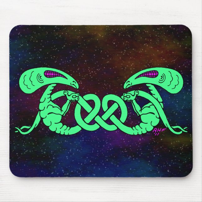 Mousepad Aliens Enrelhados (Aliens e nó celta) (Frente)