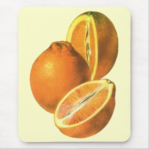 Mousepad Alimentos Antigos, Laranjas Frescas Saudáveis Orgâ