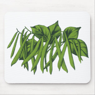 Mousepad Alimentos Antigos, Legumes Feijão Verde Orgânico