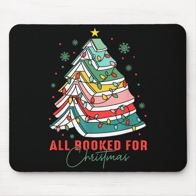 Mousepad All Booked For Christmas Teacher Librarian Book Lo (Frente)
