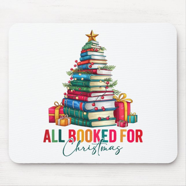 Mousepad All Booked For Christmas Xmas Tree Teacher Holiday (Frente)