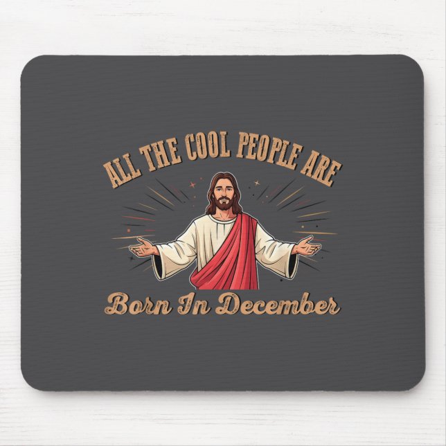 Mousepad All Cool People Are Born In December Birthday Chri (Frente)