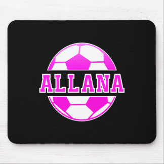 Mousepad Allana Name Girls Soccer Play Football Sports Fan 