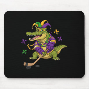 Mousepad Alligador de hóquei Crocodilo Mardi Gras Mulheres