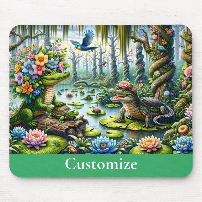 Mousepad Alligator Fantasy Swamp Thunder_Cove (Frente)