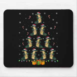Mousepad Alligator Santa Hat Xmas Lights Men Christma