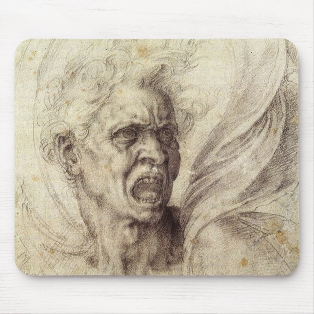 Mousepad Alma Danada de Michelangelo, Cabeça de um Homem (Frente)