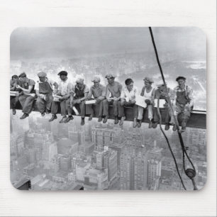 Mousepad Almoço Por Cima De Um Arranha-Céu