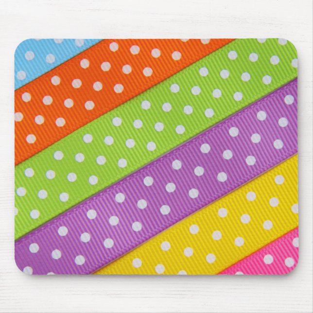 Mousepad Almofada de Rato com Fitas de Bolinhas (Frente)
