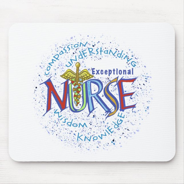 Mousepad Almofada de rato com lema de Enfermeira Excepciona (Frente)