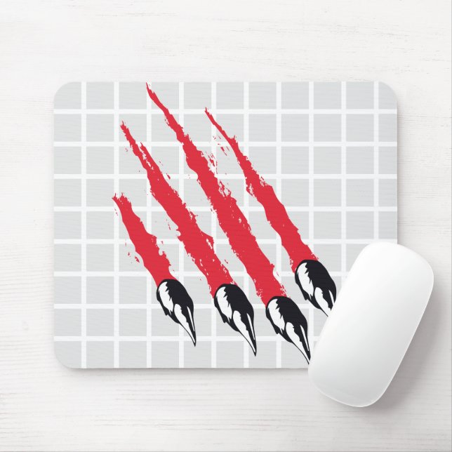 Mousepad Almofada de Rato com Marcas de Garra de Monstro (Com mouse)