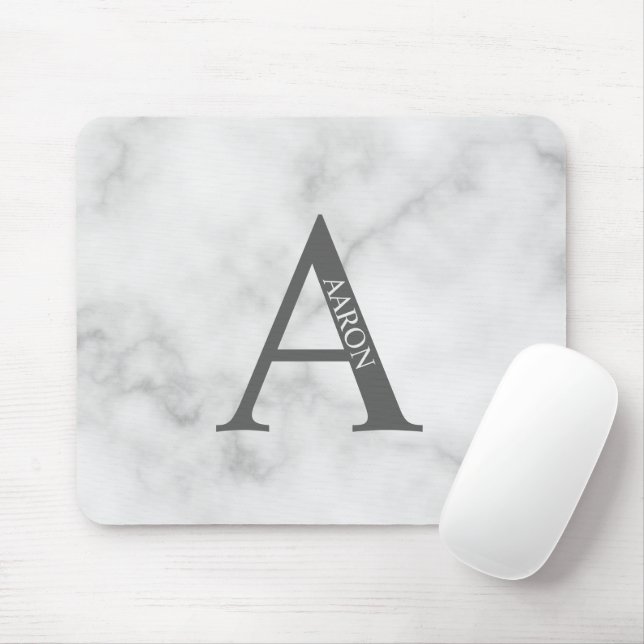 Mousepad Almofada de Rato com Monograma Personalizado e Nom (Com mouse)