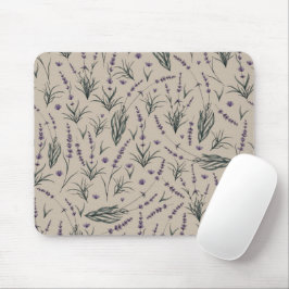 Mousepad Almofada de Rato com Padrão Botânico de Lavanda