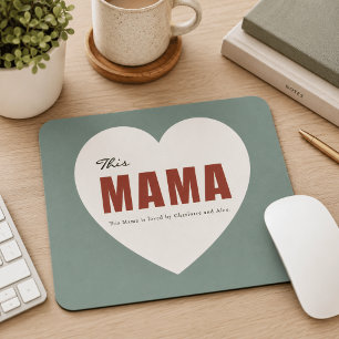 Mousepad Almofada de Rato Coração de Mama Personalizada Mod