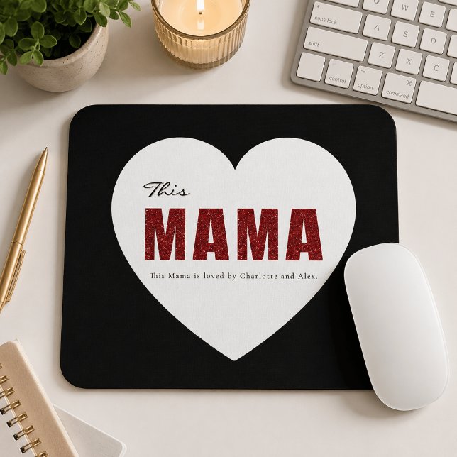 Mousepad Almofada de Rato Coração de Mamãe Personalizada Mo (Criador carregado)
