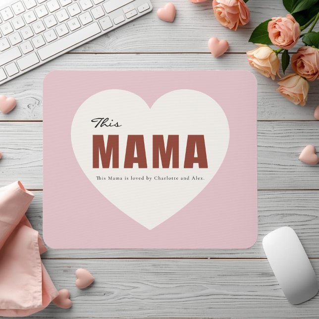 Mousepad Almofada de Rato Coração de Mamãe Personalizada Mo (Criador carregado)