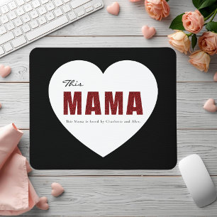 Mousepad Almofada de Rato Coração de Mamãe Personalizada Mo