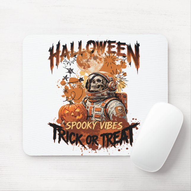 Mousepad Almofada de Rato de Astronauta de Halloween (Com mouse)