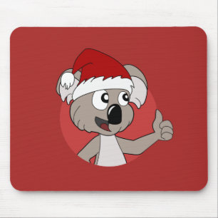 Mousepad Almofada de rato de koala de Natal desenho animado