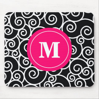 Mousepad Almofada de rato do monograma do redemoinho do
