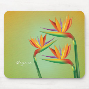 Mousepad Almofada de Rato Floral Tropical Ave do Paraíso