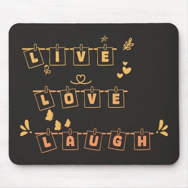 Mousepad Almofada de Rato Fofo Viva Amar Rir Notedry (Frente)