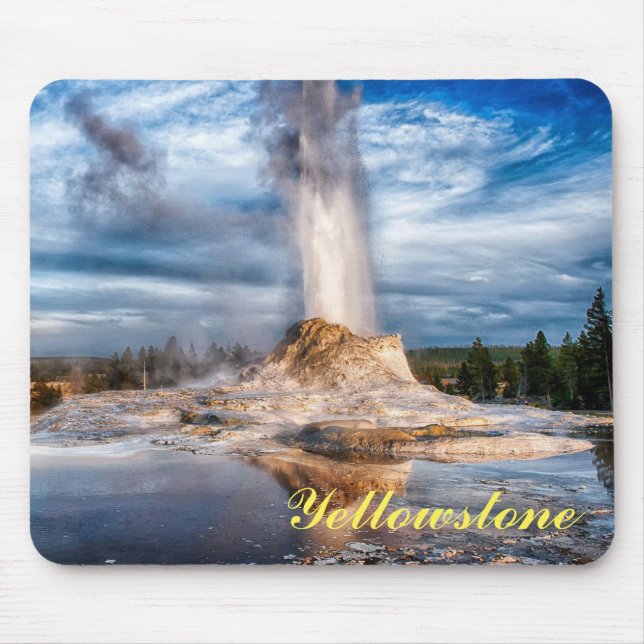Mousepad Almofada de Rato Gêiser de Yellowstone (Frente)