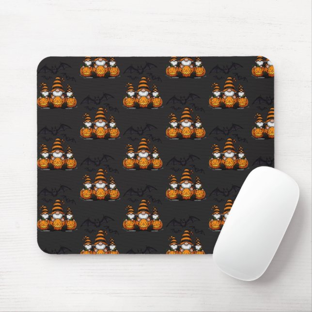 Mousepad Almofada de Rato Gnome de Halloween (Com mouse)