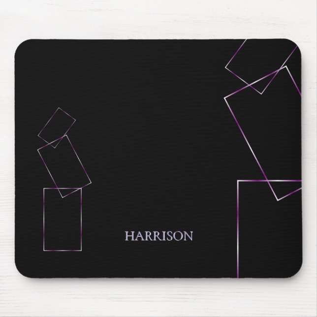 Mousepad Almofada de Rato Lilás Preta Personalizada (Frente)