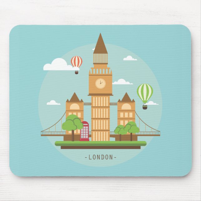Mousepad Almofada de Rato Monumentos Londres Inglaterra (Frente)