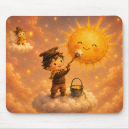 Mousepad Almofada de Rato Nuvens Douradas