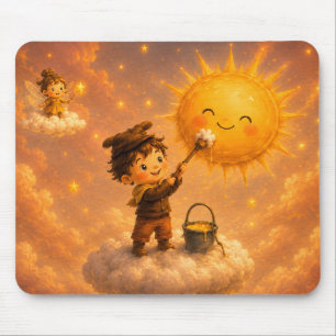 Mousepad Almofada de Rato Nuvens Douradas