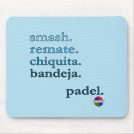 Mousepad Almofada de Rato Padel - Word Vibe Azul Céu