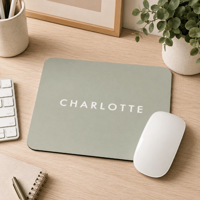 Mousepad Almofada de Rato Personalizada Verde Sage Moderna (Criador carregado)