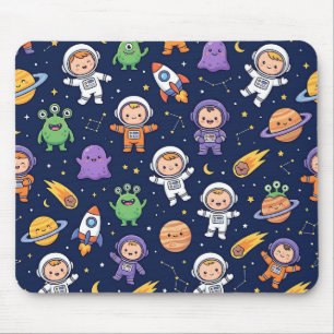 Mousepad Almofadas de Mouse Foguete Espacial – Padrão Fofo