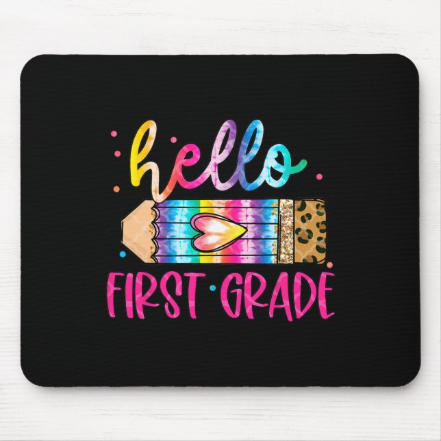 Mousepad Alô, 1º ano Leopard Tie Dye Pencil Cute Tea (Frente)