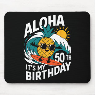 Mousepad Aloha 50º Aniversário Havaí Abacaxi Surfe Tropi