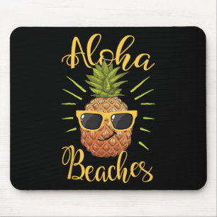 Mousepad Aloha Beaches Hawaii Pineapple Sungles Viagem Tee1