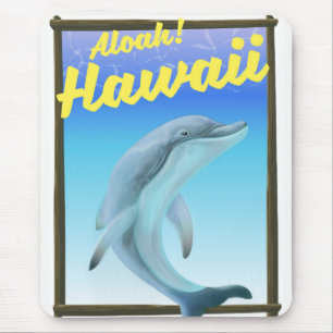 Mousepad Aloha! Havaí! Cartaz de viagem de golfinho