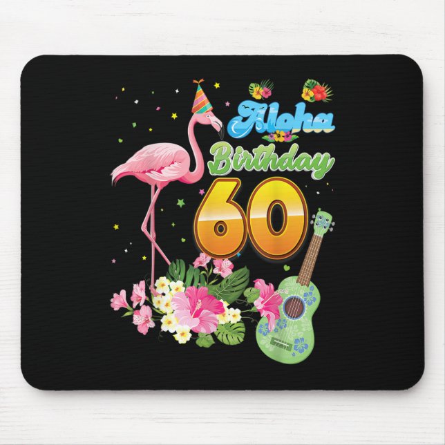 Mousepad Aloha Hawaii 60.º Aniversário 60 anos Flamingo H (Frente)