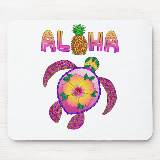 Mousepad Aloha Hawaiian Honu Turtle (Frente)