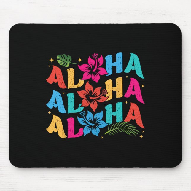 Mousepad Aloha Hawaiian Summer Hawaii Vacina Homens Com (Frente)
