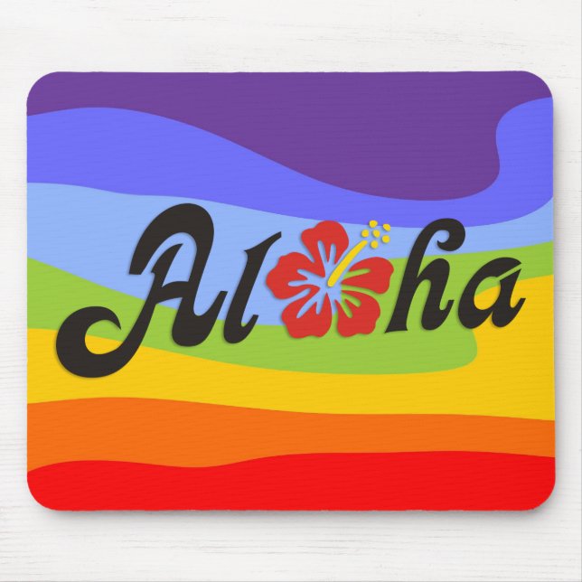 Mousepad Aloha Hibiscus - design do Havaí plano + suas idei (Frente)