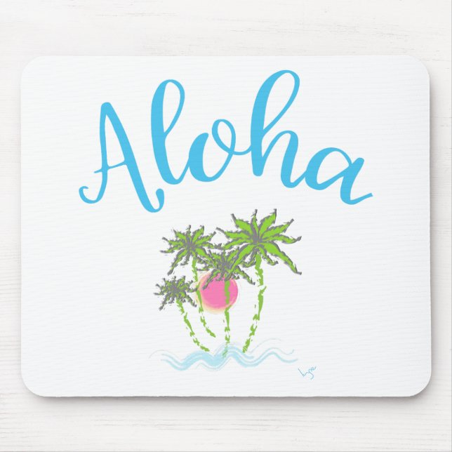 Mousepad Aloha verão havaiano do estilo das praias (Frente)