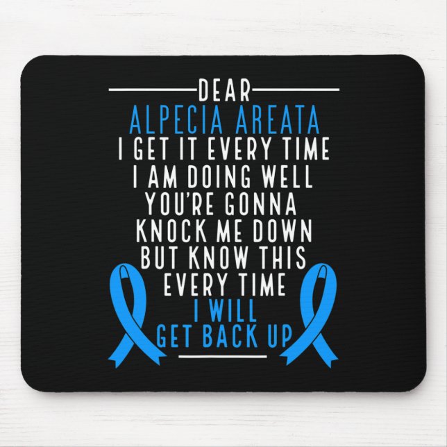 Mousepad Alopecia Areata Sensibilização Eu vou voltar para  (Frente)