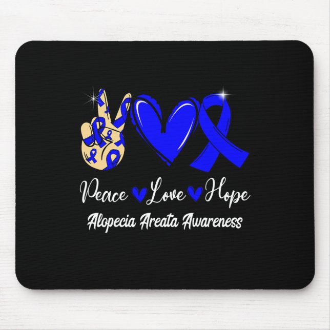 Mousepad Alopecia Areata Sensibilização Paz Amor Esperança  (Frente)