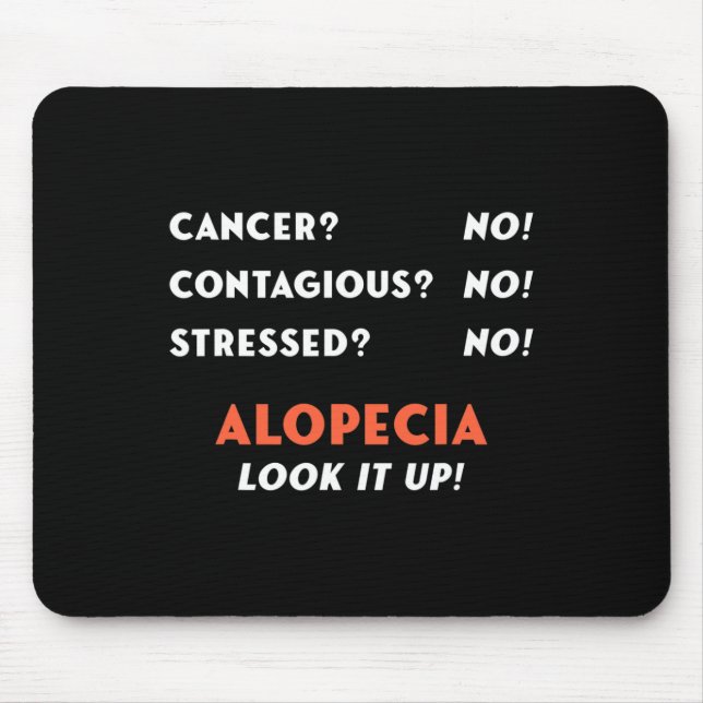 Mousepad Alopecia Balding Areata Hair Problema de Perda de  (Frente)