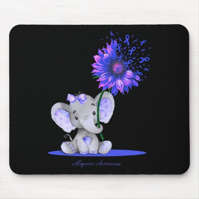 Mousepad ALOPECIA CONSCIENTE Elefante Cinto Azul Ri (Frente)