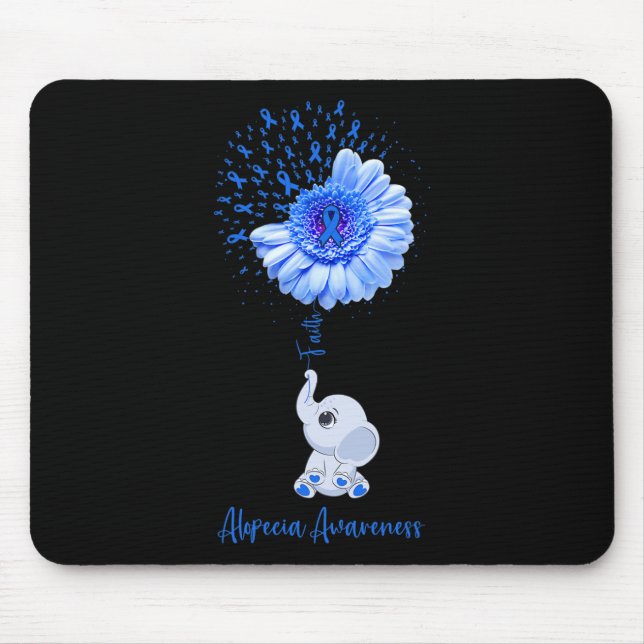 Mousepad Alopecia Sensibilização Fé-Elefante Sobrevivência (Frente)